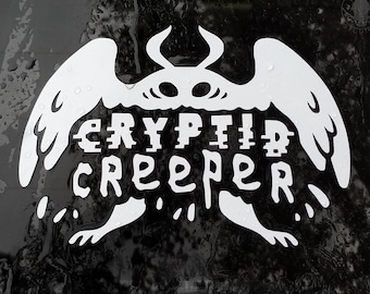 Cryptid Creeper Decal MULTIPLE STYLES AVAILABLE - Mothman, Jersey Devil, Jackalope, Loch Ness Monster, Bigfoot, Nessie