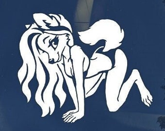 Beach Vixen Decal - Fox, Canine, Vulpine, Furry - vinyl decal, bumper sticker for cars, laptops