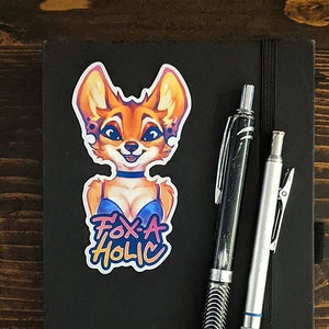 Fox-A-Holic Harige Vinyl Sticker