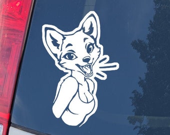 Yip Yap Fox - Vixen, Canine, Vulpine, Furry - vinyl decal, bumper sticker for cars, laptops