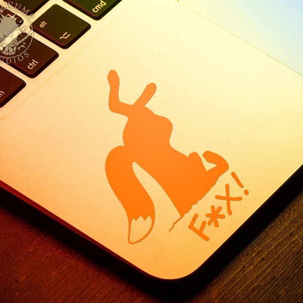 Calcomanías de zorro bobo: zorro, canino, vulpino, gracioso, tonto, grosero, peludo, calcomanía de vinilo, calcomanía para parachoques de autos, laptops