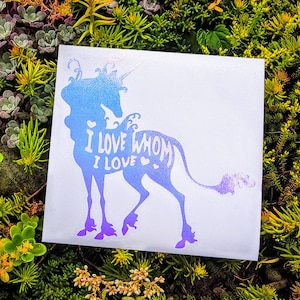 Unicorn Decal - Love, Magical, Fantasy, Nostalgia, 80s, LGBT, Pride Month, vinyl bumper sticker for cars, laptops