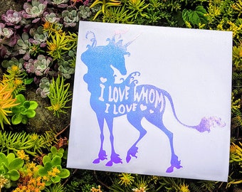 Unicorn Decal - Love, Magical, Fantasy, Nostalgia, 80s, LGBT, Pride Month, vinyl bumper sticker for cars, laptops