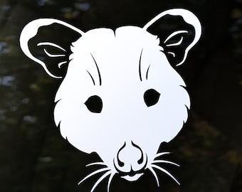 Opossum Face Decal -  Cute possum vinyl decal, bumper sticker for cars, laptops