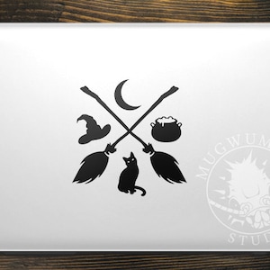 Witch Compass Decal - witchy wiccan pagan vinyl decal, bumper sticker for cars, laptops image 2
