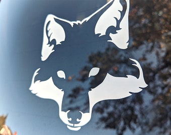 Fox Face Decal -  Fox vinyl decal, bumper sticker for cars, laptops