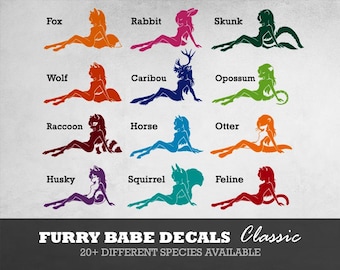 Furry Babe Decals CLASSIC - Furry mudflap girl