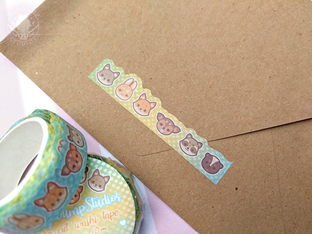 Cute Rabbit and Bear Washi Tape, Kawaii Washi Tape, Cute Weather Washi Tape  