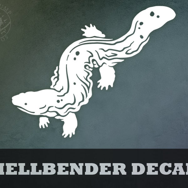 Hellbender Decal - Amphibian, Salamander, Herp vinyl bumper sticker