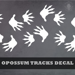 Opossum Tracks Decal - Possum Paw print, animal tracks, wildlife, vinyl decal, bumper sticker for cars, laptops