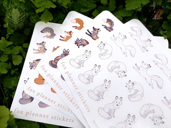 Fox Planner Stickers Cute Fox Sticker Sheet Bujo - Etsy