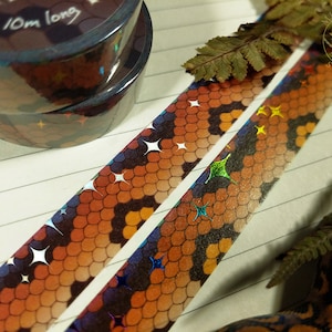 Brasilianisches Rainbow Boa Washi Tape - Regenbogenfolie, Silberfolie