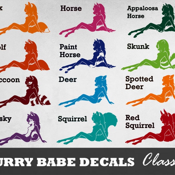 Furry Babe Decals CLASSIC - Furry mudflap girl