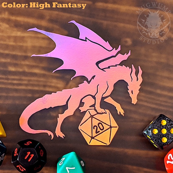 Dragon D20 Dice | Vinyl Sticker * Dragon D20 Dice | Vinyl Sticker *