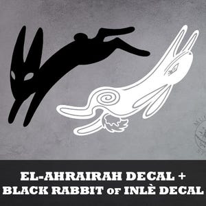 Adesivi in vinile con coniglio bianco e nero - Coniglio, Coniglietto, Frith, mitologia, adesivi per paraurti per auto e laptop