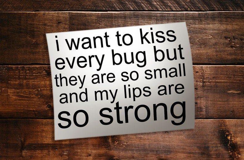 I Want To Kiss Every Bug Decal Weird Silly Random Funny | Etsy I Want To Kiss Every Bug Sticker