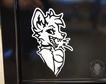 Shop Talk Vixen Decal - Canine, Vulpine, Furry - vinyl decal, bumper sticker for cars, laptops