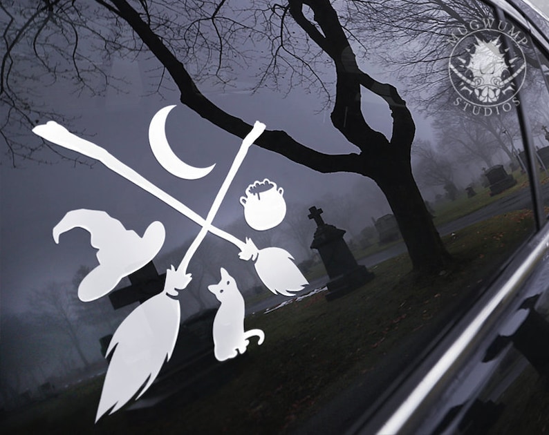 Witch Compass Decal - witchy wiccan pagan vinyl decal, bumper sticker for cars, laptops image 3