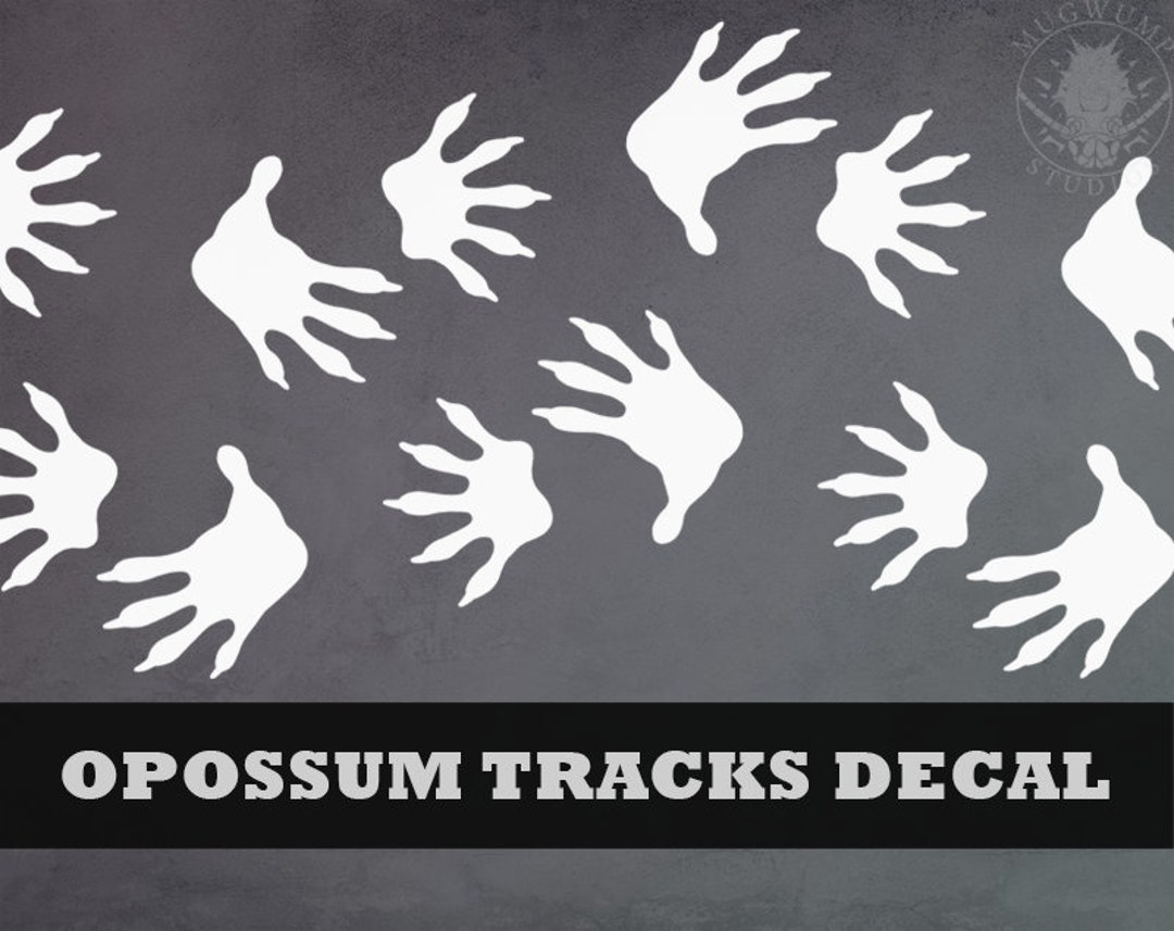 Opossum Tracks Decal Possum Paw Print, Animal Tracks, Wildlife, Vinyl