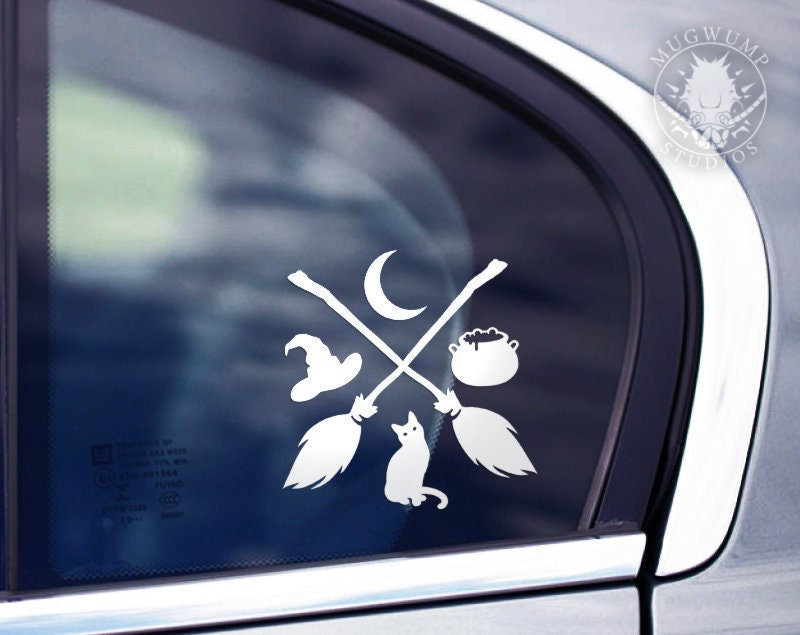 Witch Compass Decal - witchy wiccan pagan vinyl decal, bumper sticker for cars, laptops