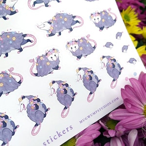 Opossum Planner Stickers - Jolie feuille d'autocollants Possum - Papeterie Bujo