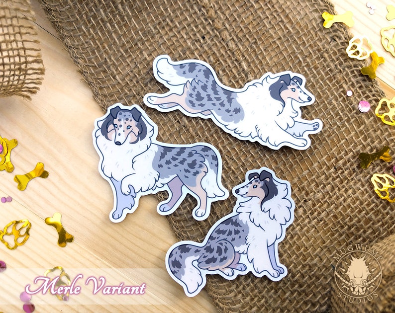 Rough Collie Vinyl Stickers pack of 3 Cute Waterproof Dog - Etsy