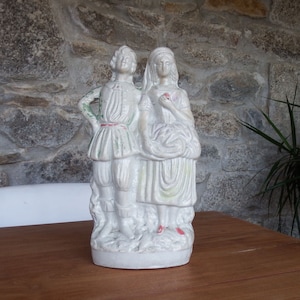 Antique Staffordshire Flatback Portrait Group, Figural, Decorative Shabby Chic. A lovely honest example of Victorian Staffordshire pottery.