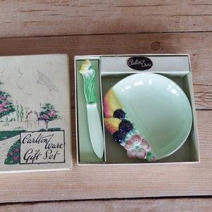 Carlton Ware Blackberry Dish Set: Vintage Handpainted Salad Ware