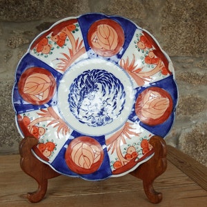 Antique Arita Imari Plate: Edo Meiji Japanese Porcelain Dish (8.5&quot;)