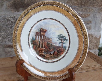 Antique Prattware Plate: Roman Ruins Scene, Fenton Staffordshire