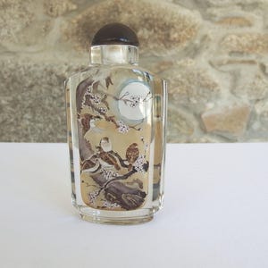 Vintage Chinese Inside Reverse Painted Snuff Bottle 19th/20th Century Rock Crystal Birds in Tree 2/40