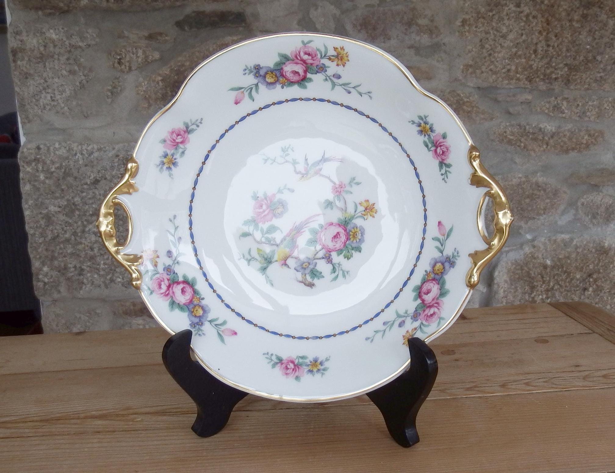 Vintage Bernardaud Limoges Porcelain Plate: Hand Painted Spring