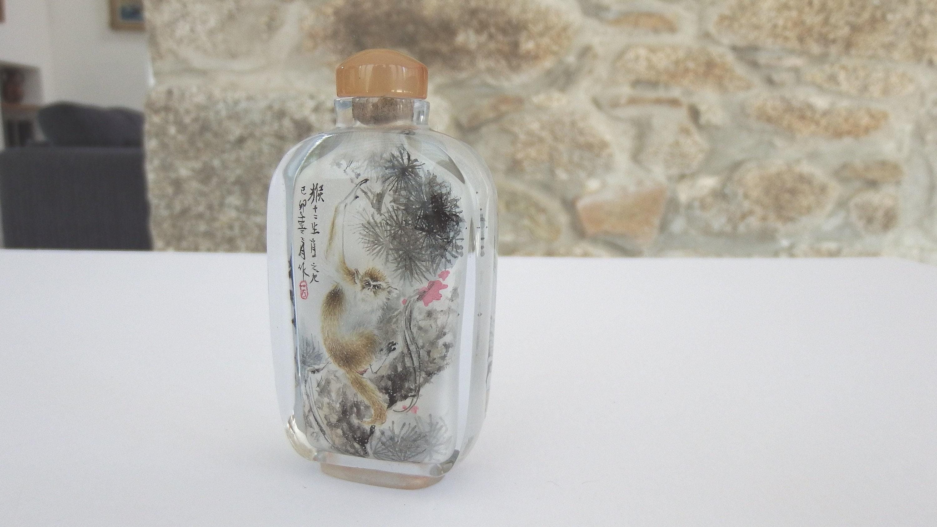 Vintage Chinese Inside Reverse Painted Snuff Bottle 19th/20th