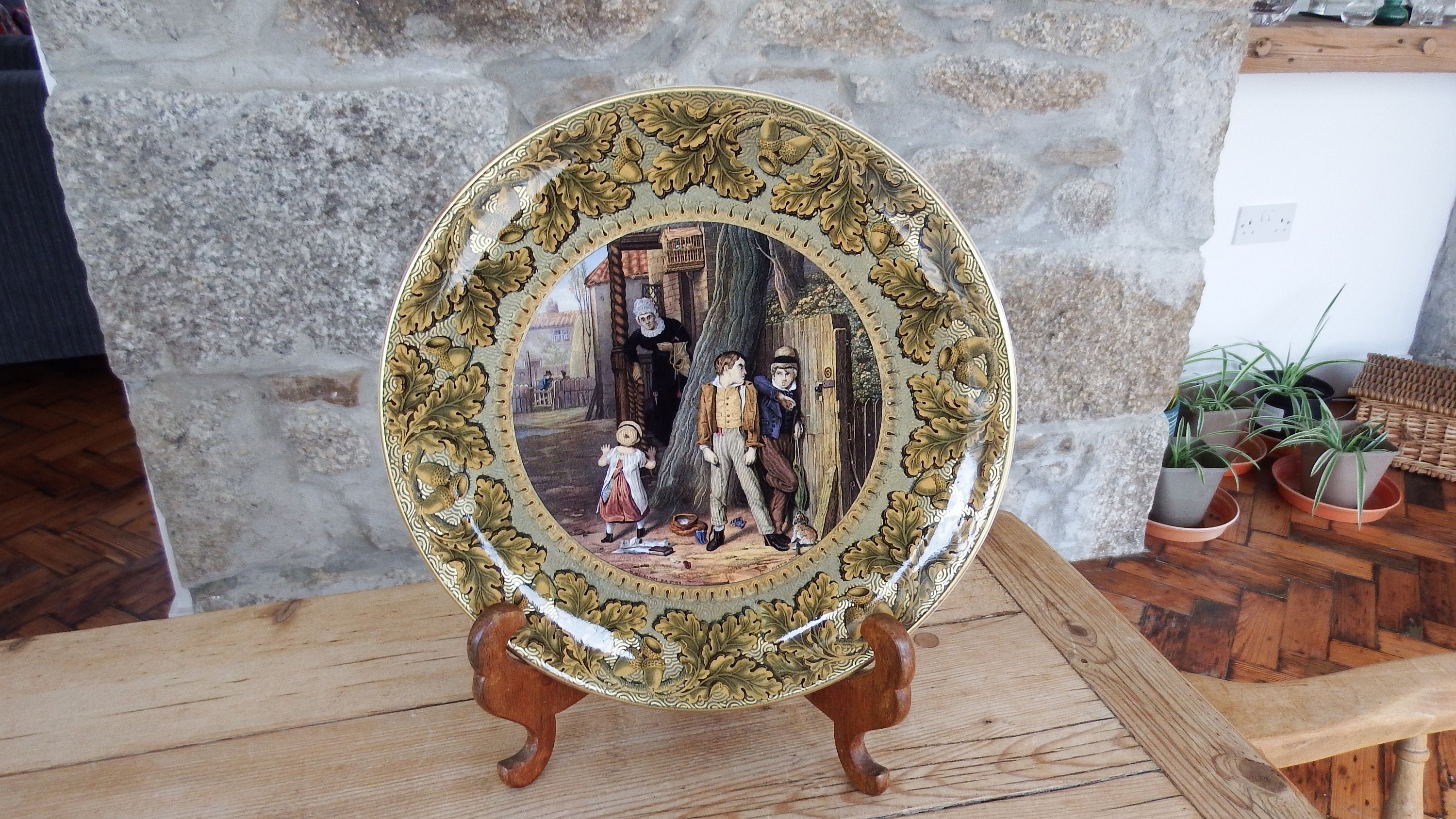 Prattware Plate: 'The Bully' by W Mulready, Fenton Staffordshire