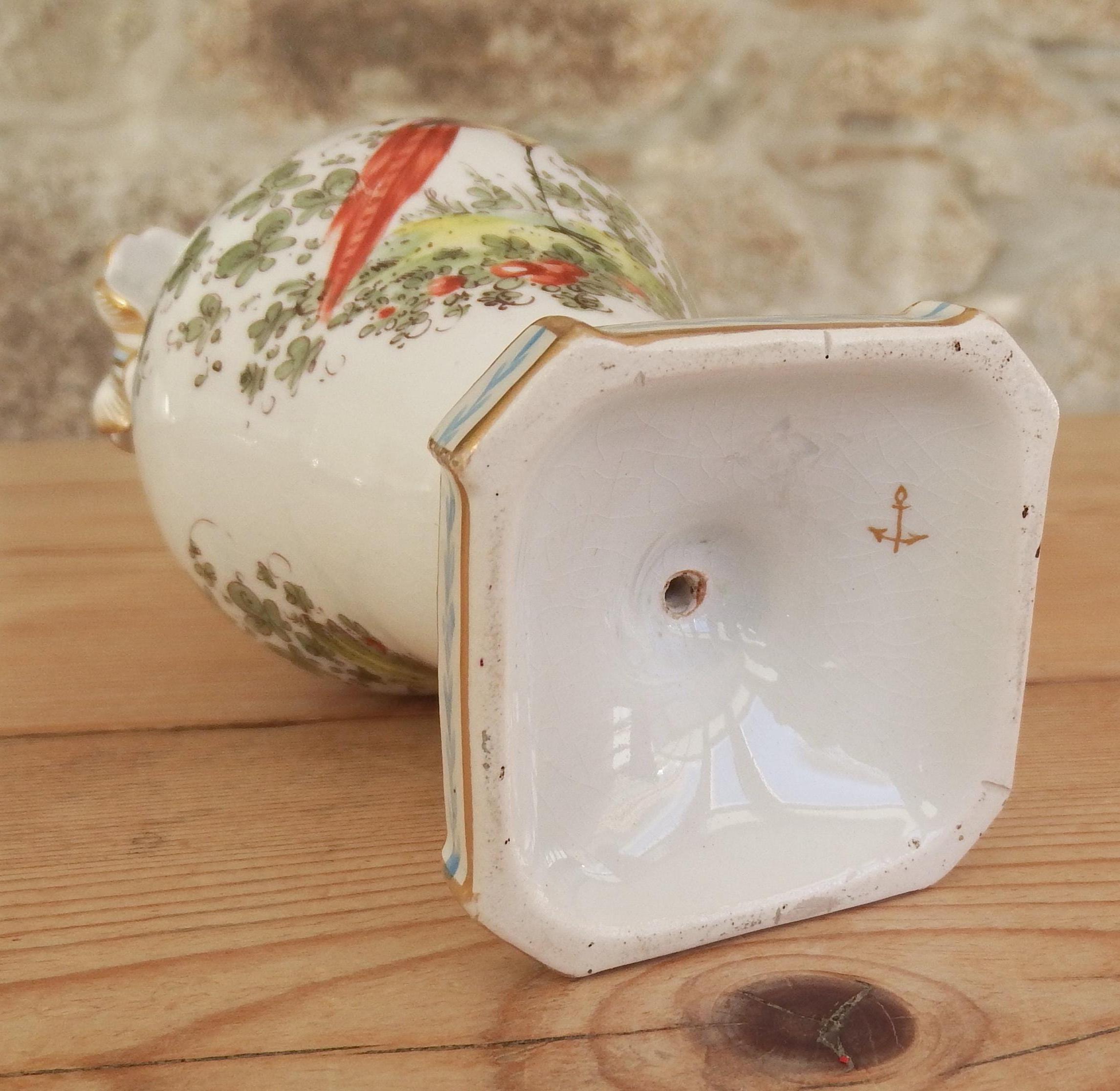 Edmé Samson Porcelain Baluster Vase: Hand-painted Exotic Birds