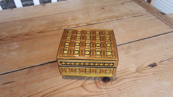 Boîte à Bijoux Vintage En Marqueterie – Petit Modèle Occasion