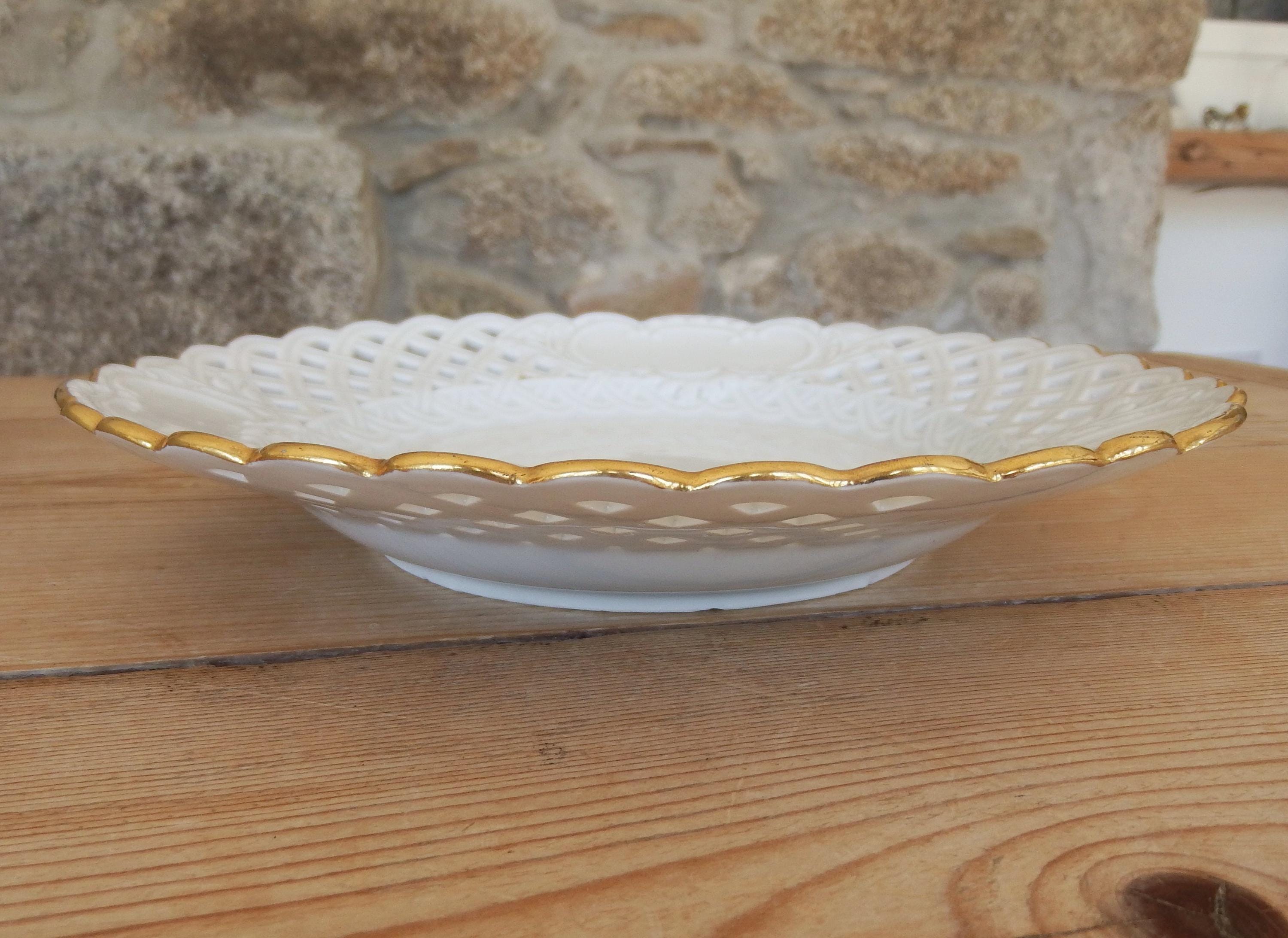 What Is Gilt Rim Antiques & Vintage : 19th Century Meissen Porcelain Plate, Reticulated ...