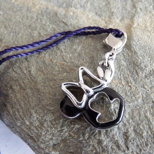 Swarovski Minnie Mouse Charm: Rhodium Plated with Jet Crystal Pave