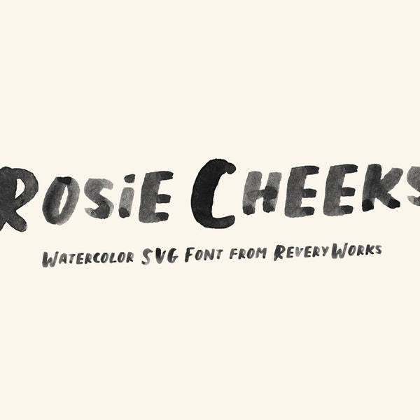 Rosie Cheeks Font - watercolor font, kids font, boutique logo, baby shower font, watercolor doodles, watercolor clipart digital planner font