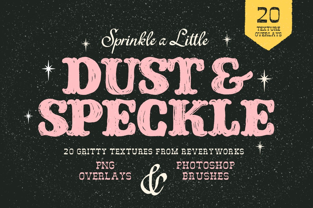 Dust & Speckle Texture Overlay, Brushes, PNG Overlay, Vintage