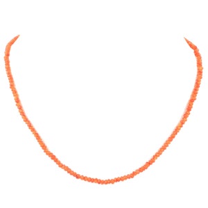 Natürliche Karneol Perlenkette 4 mm Karneol facettierte Rondelle Halskette, Geschenk für sie, Frauen Halskette AAA Karneol Schmuck