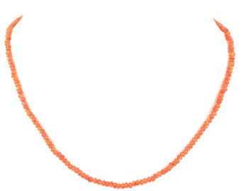 Collar de cuentas de cornalina, cuentas redondas facetadas de 4 mm, joyería para mujer