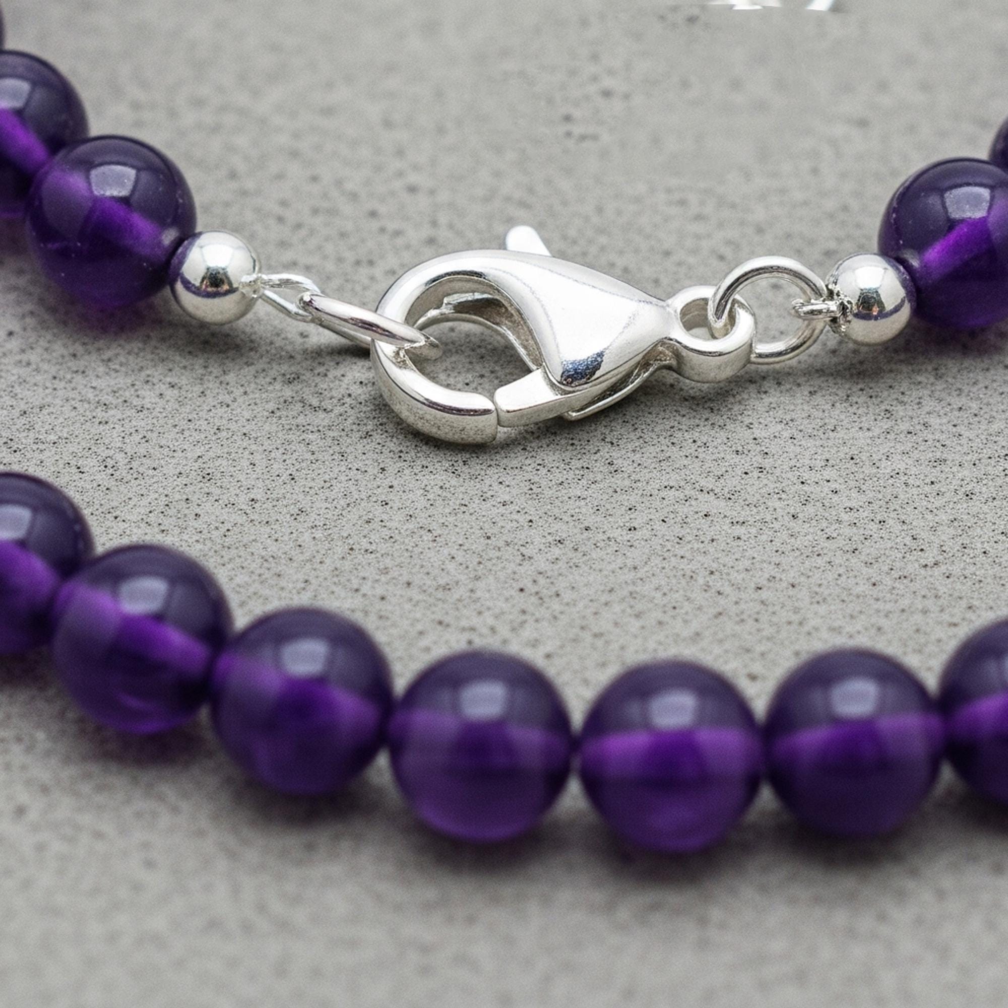 Collana In Ametista Naturale - Perle Viola Rotonde 6-14 Mm - Foto 8