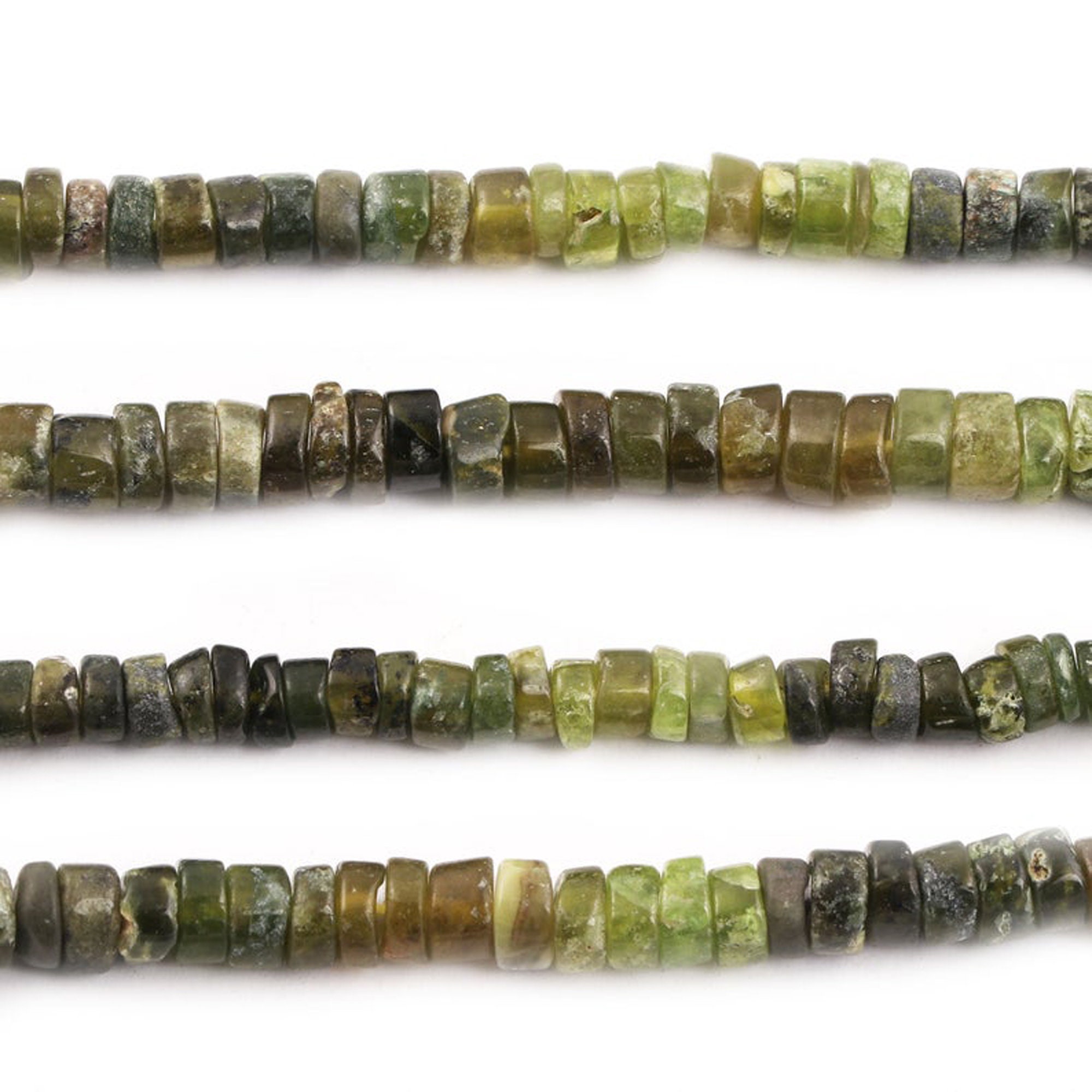 Vesuvianite Tyre Beads 5mm6.5mm Natural Vesuvianite Green Heishi