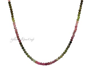 COLLAR DE PERLAS De Rondelle De Turmalina Multicolor Facetada De 3.5mm EUR 43,86 - ES