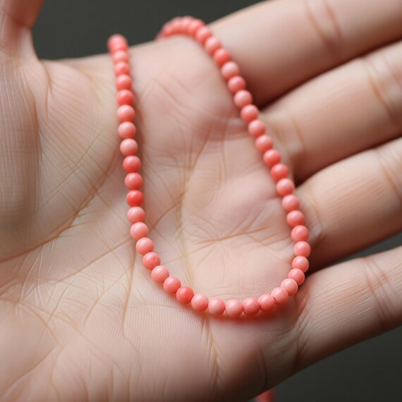Collier En Corail Rose Naturel - Bijou Léger Et Élégant, Neuf Avec Étiquettes
