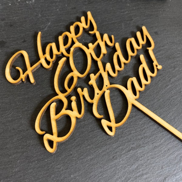 Personalised Wooden Cake Topper any text or design