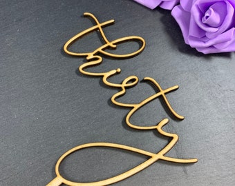 Personalised Wooden Cake Topper any text or design