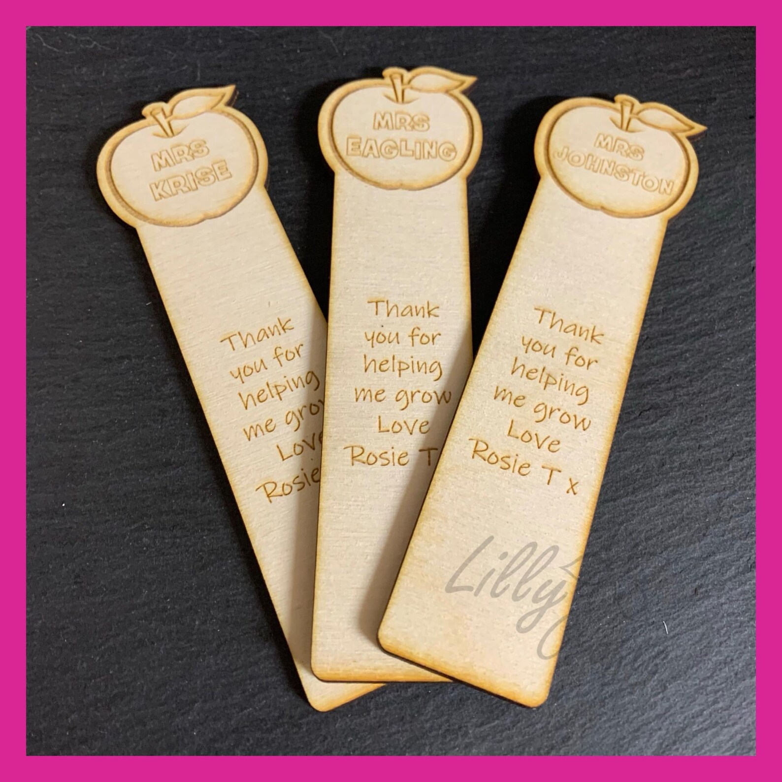 Personalised Engraved Wooden Bookmark Teachers Gift Etsy