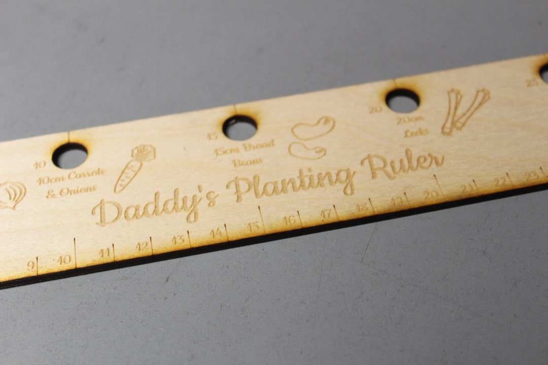 Botany Ruler Personalised Engraved Wooden Seed Planting Ruler - Allotment Gardener ...